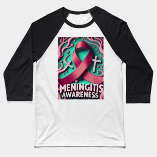 Meningitis Awareness Ribbon with Veins Baseball T-Shirt